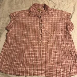 Women’s Woolrich Red Plaid Cap Sleeve Shirt